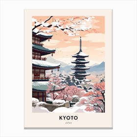 Vintage Winter Travel Poster Kyoto Japan 1 Canvas Print