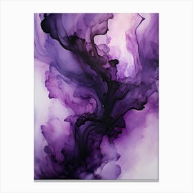 Purple And Black Flow Asbtract Painting 3 Canvas Print