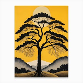 Discover The Beauty Of A Sunset Over A Landscape Filled With Black Tree (13) Canvas Print