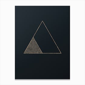Abstract Geometric Gold Glyph on Dark Teal n.0200 Canvas Print