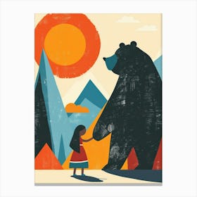 Bear And Girl 7 Canvas Print