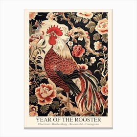 Chinese Lunar Year Of The Rooster 1 William Morris Style Canvas Print