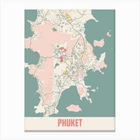 Phuket Map Poster Canvas Print