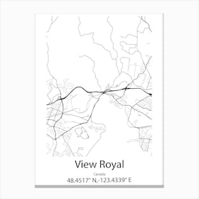 View Royal,Canada Minimalist Map Canvas Print