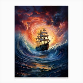 Sailing Ship In The Ocean Canvas Print