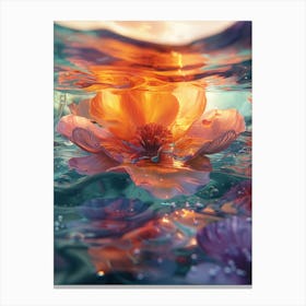 Flower In The Water Canvas Print