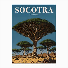 Socotra Yemen Retro Travel Canvas Print