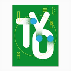 TYO #1 Green/White Canvas Print