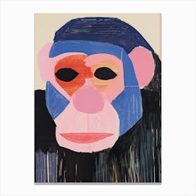 Playful Illustration Of Chimpanzee For Kids Room 1 Canvas Print