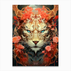 Lynx Floral Canvas Print