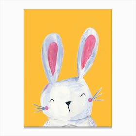 Woodland Bunny On Yellow Canvas Print