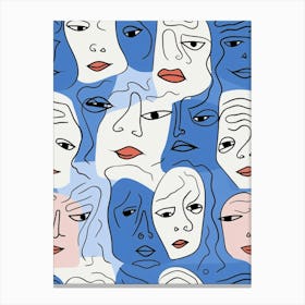 Modern Abstract Face Line Illustration 2 Canvas Print