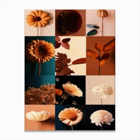 Collage Of Flowers, Autumn Collection  Canvas Print