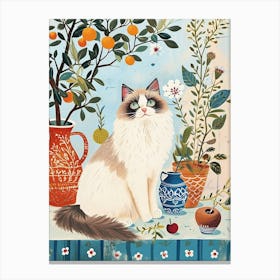 Ragdoll Cat Storybook Illustration 1 Canvas Print