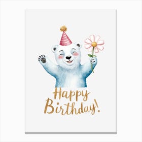 Happy Birthday Polar Bear.14 Canvas Print