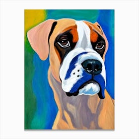 Boxer 2 Fauvist Style dog Canvas Print