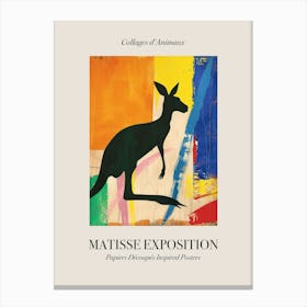 Kangaroo 4 Matisse Inspired Exposition Animals Poster Canvas Print