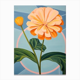 Marigold 1 Hilma Af Klint Inspired Pastel Flower Painting Canvas Print