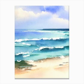 Coolangatta Beach, Australia Watercolour Canvas Print