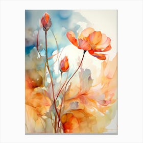 Watercolor Of Flowers 5 Canvas Print