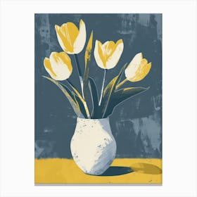 Tulip Flowers On A Table   Contemporary Illustration 2 Canvas Print