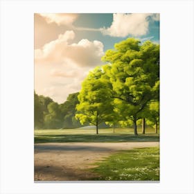 Park With Trees Canvas Print