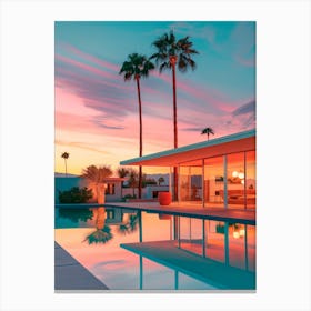 California Dreaming - Sunset House Pool Canvas Print