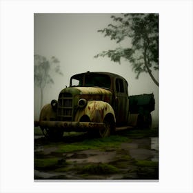 Old Truck In The Fog 8 Canvas Print