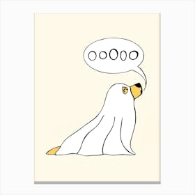 Polar Bear With Speech Bubble Canvas Print