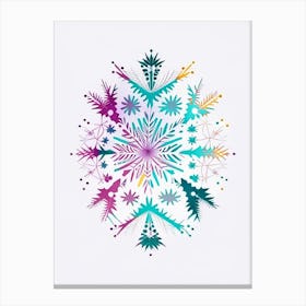 Irregular Snowflakes, Snowflakes, Minimal Line Drawing 3 Canvas Print