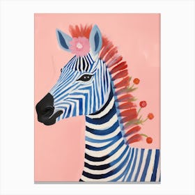 Playful Illustration Of Zebra For Kids Room 4 Canvas Print