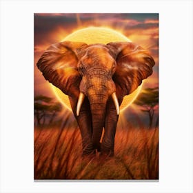 Elephant With Tusks Canvas Print