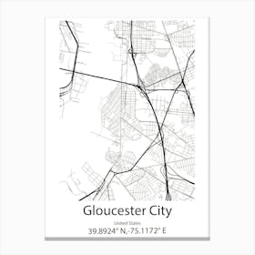 Gloucester,United Kingdom Minimalist Map Canvas Print