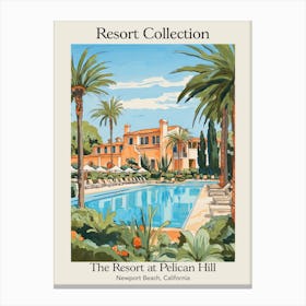 Poster Of The Resort Collection At Pelican Hill   Newport Beach, California   Resort Collection Storybook Illustration 1 Canvas Print