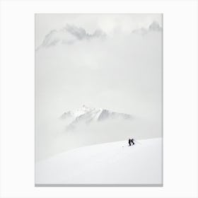 Chamonix, France Minimal 2 Skiing Poster Canvas Print