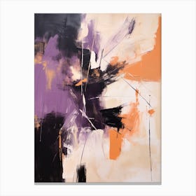Lilac And Orange Autumn Abstract Painting 7 Canvas Print
