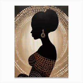 Silhouette Of African Woman 6 Canvas Print