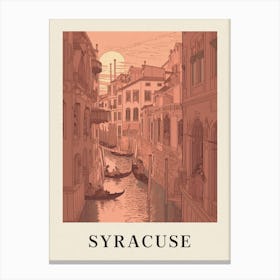 Syracuse Vintage Pink Italy Poster Canvas Print