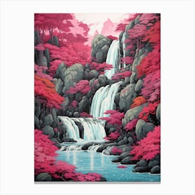 Waterfall In Pink 1 Canvas Print