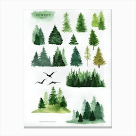 Watercolor Forest Canvas Print