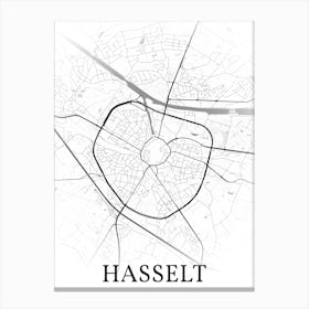 Hasselt, Limburg, Belgium, City Map, Black And White Fade Design Toile