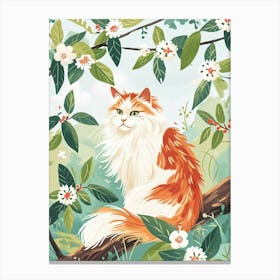 Norwegian Forest Cat Storybook Illustration 2 Canvas Print