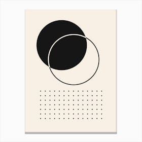 Black And White Circles 1 Canvas Print