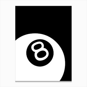 8 Ball White And Black Canvas Print