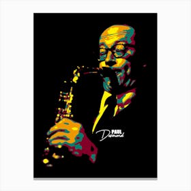 Paul Desmond American Jazz Saxophonist Music in Pop Art Stampe su tela