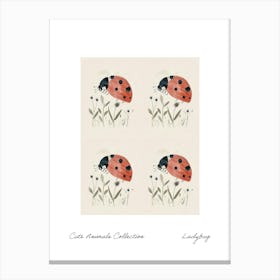 Cute Animals Collection Ladybug 4 Canvas Print