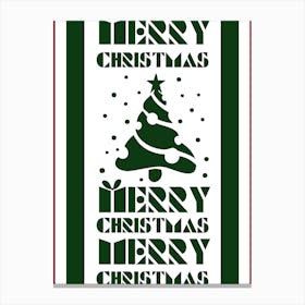 Minimalist Green Christmas Banner Sign Canvas Print