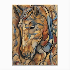 Abstract Cubism Horse Art Canvas Print
