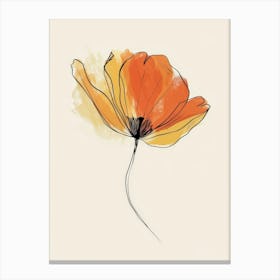 Orange Poppy 3 Canvas Print