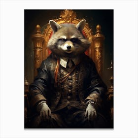 Raccoon King Canvas Print